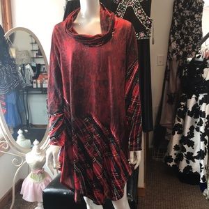 EUC AZALEA by FIRMIANA tunic dress top XL Reds